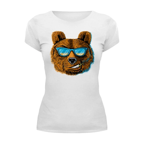 Заказать женскую футболку в Москве. Футболка базовая Papa Bear от balden - готовые дизайны и нанесение принтов.