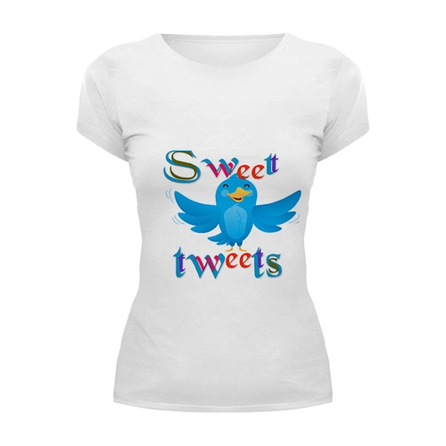 Заказать женскую футболку в Москве. Футболка базовая Sweet tweets от meland - готовые дизайны и нанесение принтов.