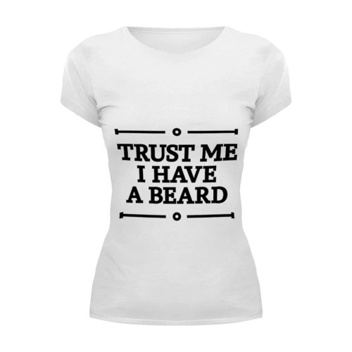 Заказать женскую футболку в Москве. Футболка базовая Trust Me от Borodachi - готовые дизайны и нанесение принтов.