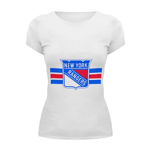 Заказать женскую футболку в Москве. Футболка базовая Нью-Йорк Рейнджерс от kspsshop - готовые дизайны и нанесение принтов.
