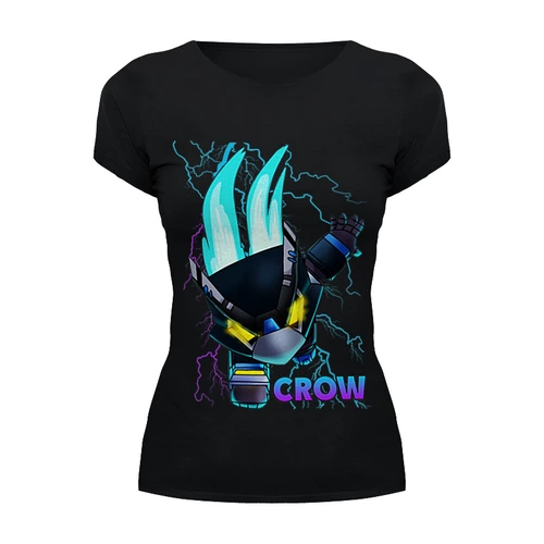 Заказать женскую футболку в Москве. Футболка базовая Brawl Stars CROW от vista12761@rambler.ru - готовые дизайны и нанесение принтов.