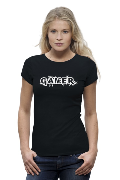 Заказать женскую футболку в Москве. Футболка базовая Gamer от Leichenwagen - готовые дизайны и нанесение принтов.