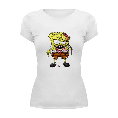 Заказать женскую футболку в Москве. Футболка базовая SpongeDead от T-shirt print  - готовые дизайны и нанесение принтов.