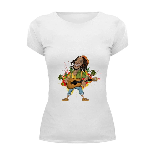 Заказать женскую футболку в Москве. Футболка базовая Боб Марли от YellowCloverShop - готовые дизайны и нанесение принтов.