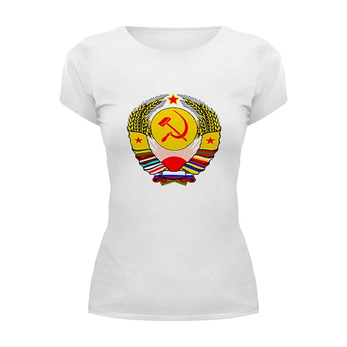 Заказать женскую футболку в Москве. Футболка базовая Серп и молот от THE_NISE  - готовые дизайны и нанесение принтов.