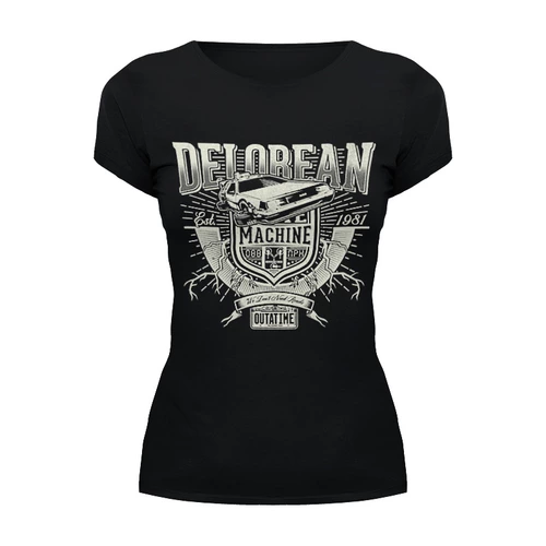 Заказать женскую футболку в Москве. Футболка базовая DeLorean от printik - готовые дизайны и нанесение принтов.