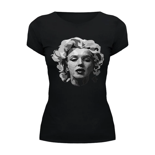Заказать женскую футболку в Москве. Футболка базовая Мэрилин Монро (Marilyn Monroe) от trugift - готовые дизайны и нанесение принтов.