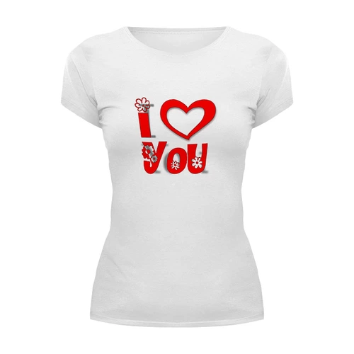 Заказать женскую футболку в Москве. Футболка базовая I love you от THE_NISE  - готовые дизайны и нанесение принтов.