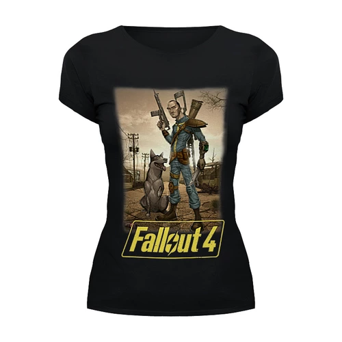 Заказать женскую футболку в Москве. Футболка базовая Fallout 4 от Curipopik - готовые дизайны и нанесение принтов.