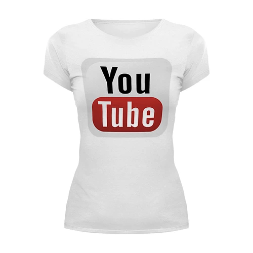 Заказать женскую футболку в Москве. Футболка базовая YouTube от Jimmy Flash - готовые дизайны и нанесение принтов.