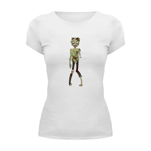 Заказать женскую футболку в Москве. Футболка базовая Zombie girl (зомби) от Илья Щеблецов - готовые дизайны и нанесение принтов.
