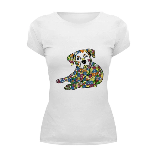 Заказать женскую футболку в Москве. Футболка базовая собака  из дудл монстров от Игма - готовые дизайны и нанесение принтов.