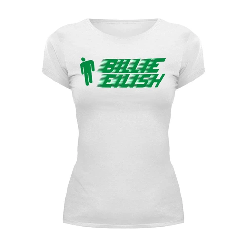 Заказать женскую футболку в Москве. Футболка базовая ✪ Billie Eilish ✪ от balden - готовые дизайны и нанесение принтов.