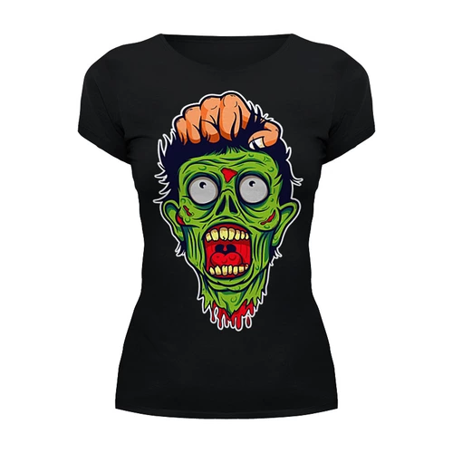 Заказать женскую футболку в Москве. Футболка базовая HALLOWEEN (Zombie) от balden - готовые дизайны и нанесение принтов.