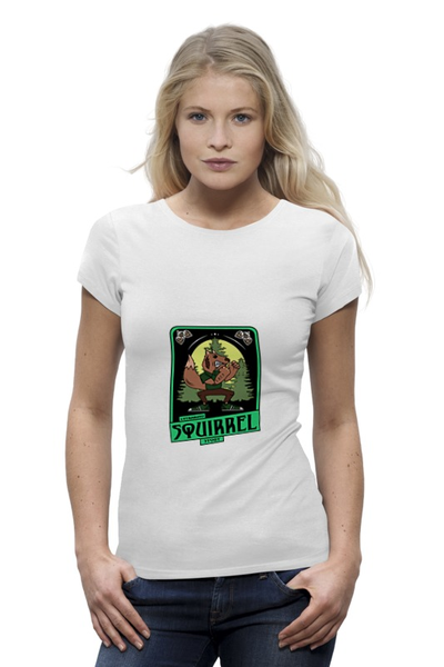 Заказать женскую футболку в Москве. Футболка базовая squirrel от торгаш - готовые дизайны и нанесение принтов.