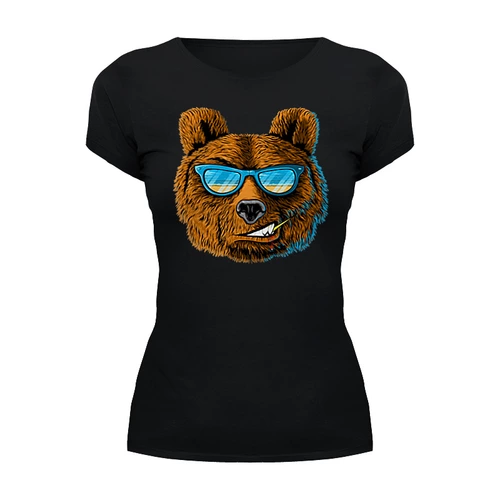 Заказать женскую футболку в Москве. Футболка базовая Papa Bear от balden - готовые дизайны и нанесение принтов.