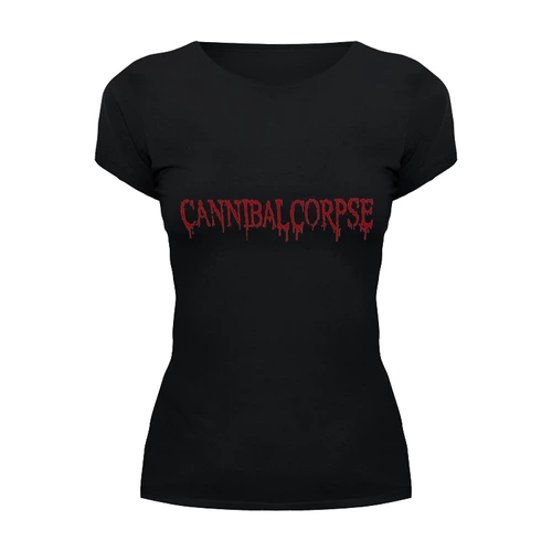 Заказать женскую футболку в Москве. Футболка базовая Cannibal Corpse Logo от metalbrand@yandex.ru - готовые дизайны и нанесение принтов.
