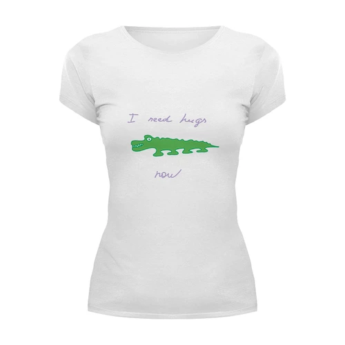Заказать женскую футболку в Москве. Футболка базовая крокодил от Karina Radomskaya - готовые дизайны и нанесение принтов.