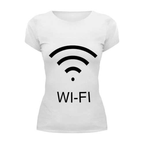 Заказать женскую футболку в Москве. Футболка базовая WIFI connect от ulfater2@gmail.com - готовые дизайны и нанесение принтов.