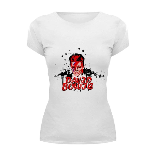 Заказать женскую футболку в Москве. Футболка базовая David Bowie от Fedor - готовые дизайны и нанесение принтов.
