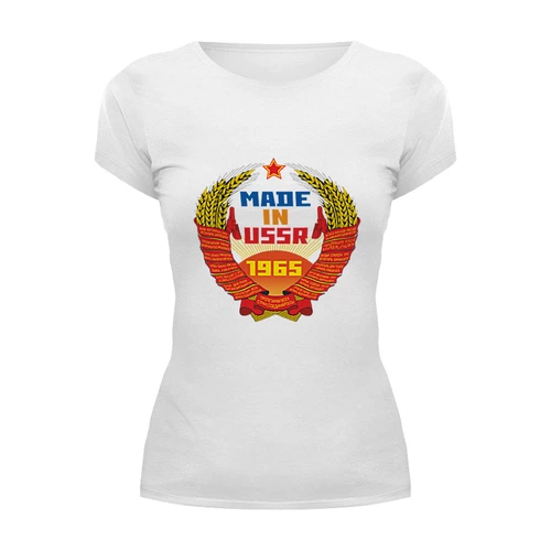 Заказать женскую футболку в Москве. Футболка базовая USSR 1965 от Djimas Leonki - готовые дизайны и нанесение принтов.