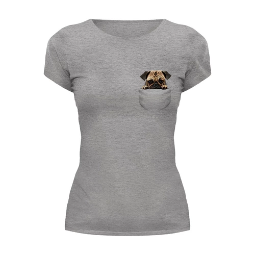 Заказать женскую футболку в Москве. Футболка базовая Собака в кармане от Xieros - готовые дизайны и нанесение принтов.