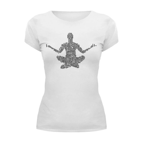 Заказать женскую футболку в Москве. Футболка базовая Медитация Йога Арт от MariYang  - готовые дизайны и нанесение принтов.