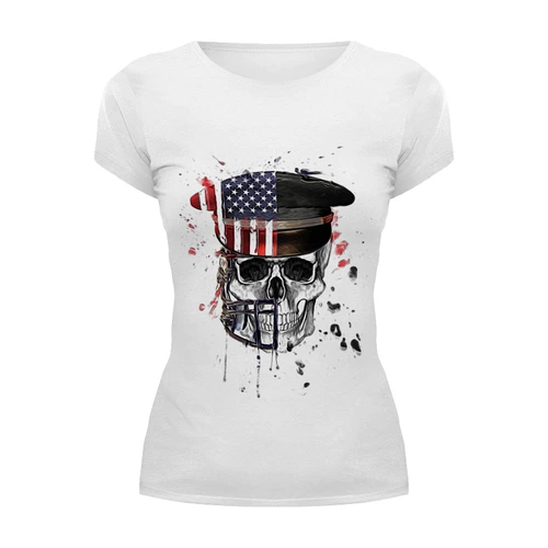 Заказать женскую футболку в Москве. Футболка базовая Америка от ksusalvation - готовые дизайны и нанесение принтов.