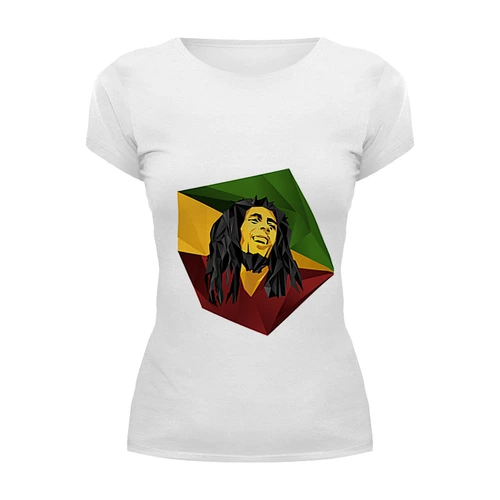 Заказать женскую футболку в Москве. Футболка базовая Bob Marley от Alexander Volkov Lixolese - готовые дизайны и нанесение принтов.