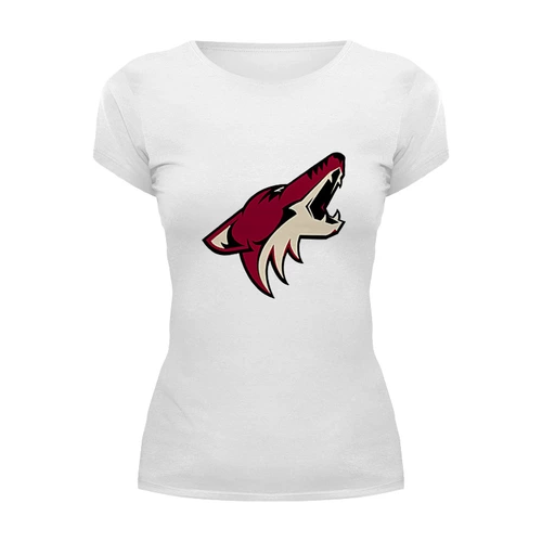 Заказать женскую футболку в Москве. Футболка базовая Arizona Coyotes от dobryidesign - готовые дизайны и нанесение принтов.