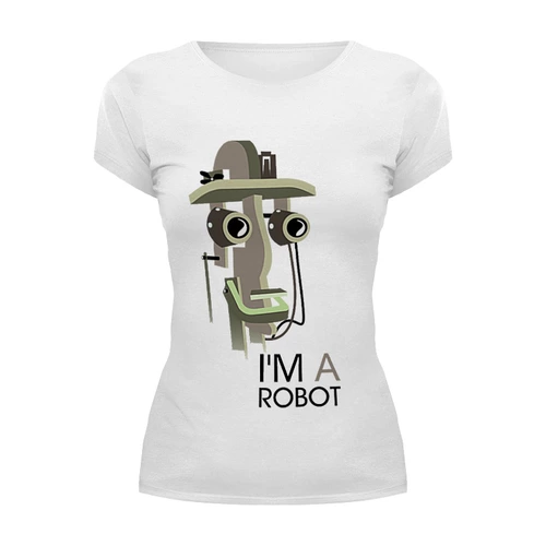 Заказать женскую футболку в Москве. Футболка базовая i`m a robot от Мила Ярусова - готовые дизайны и нанесение принтов.