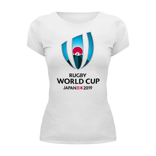 Заказать женскую футболку в Москве. Футболка базовая RWC 2019 от rugby - готовые дизайны и нанесение принтов.