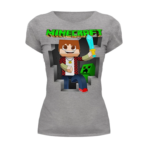 Заказать женскую футболку в Москве. Футболка базовая Minecraft_ от balden - готовые дизайны и нанесение принтов.