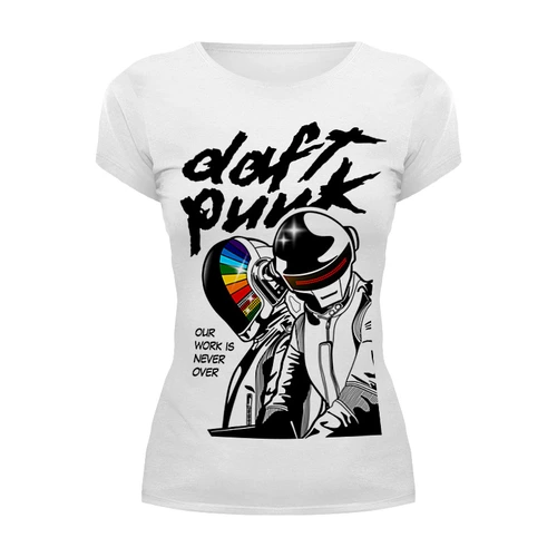Заказать женскую футболку в Москве. Футболка базовая Daft Punk от geekbox - готовые дизайны и нанесение принтов.