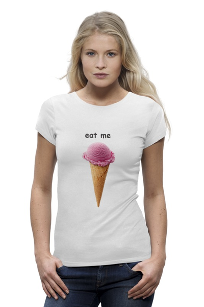 Заказать женскую футболку в Москве. Футболка базовая футболка "мороженое" от alenaart - готовые дизайны и нанесение принтов.