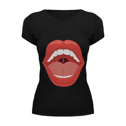 Заказать женскую футболку в Москве. Футболка базовая Откройте рот от rybdenis1@mail.ru - готовые дизайны и нанесение принтов.
