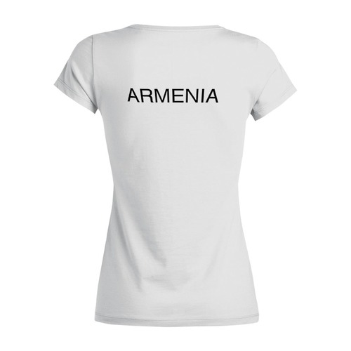 Заказать женскую футболку в Москве. Футболка базовая ARMENIA АРМЕНИЯ от ar_lev - готовые дизайны и нанесение принтов.