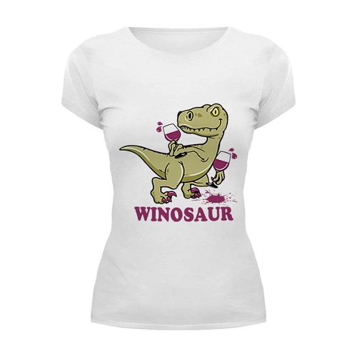 Заказать женскую футболку в Москве. Футболка базовая Winosaur от Romanova - готовые дизайны и нанесение принтов.