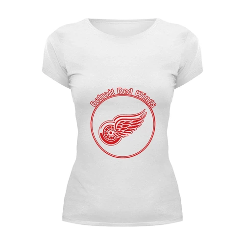 Заказать женскую футболку в Москве. Футболка базовая Detroit Red Wings от kspsshop - готовые дизайны и нанесение принтов.