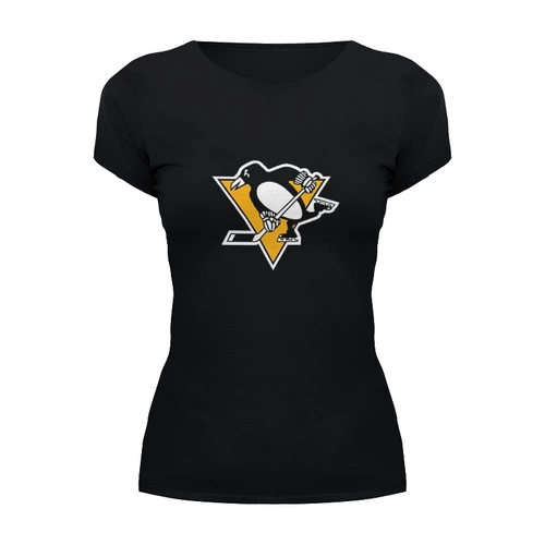 Заказать женскую футболку в Москве. Футболка базовая Pittsburgh Penguins / NHL USA от KinoArt - готовые дизайны и нанесение принтов.