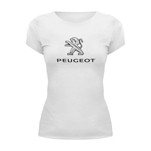 Заказать женскую футболку в Москве. Футболка базовая PEUGEOT от DESIGNER   - готовые дизайны и нанесение принтов.