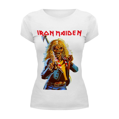 Заказать женскую футболку в Москве. Футболка базовая Iron Maiden Band от Leichenwagen - готовые дизайны и нанесение принтов.