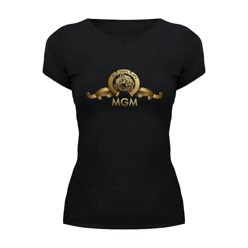 Заказать женскую футболку в Москве. Футболка базовая Metro-Goldwyn-Mayer / MGM от KinoArt - готовые дизайны и нанесение принтов.