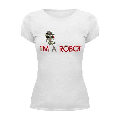 Заказать женскую футболку в Москве. Футболка базовая robot2 от Мила Ярусова - готовые дизайны и нанесение принтов.