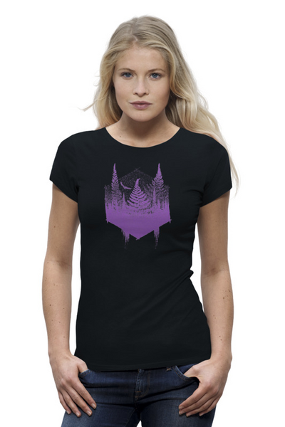Заказать женскую футболку в Москве. Футболка базовая Forest Fern от oneredfoxstore@gmail.com - готовые дизайны и нанесение принтов.