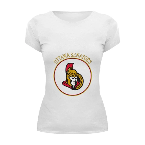 Заказать женскую футболку в Москве. Футболка базовая Ottawa Senators от kspsshop - готовые дизайны и нанесение принтов.