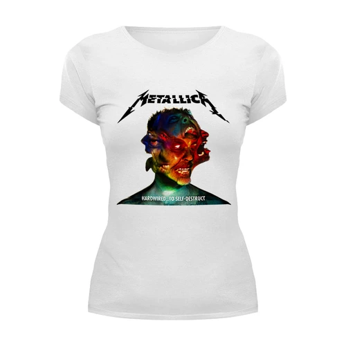 Заказать женскую футболку в Москве. Футболка базовая Metallica Band от Leichenwagen - готовые дизайны и нанесение принтов.