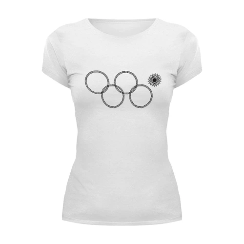 Заказать женскую футболку в Москве. Футболка базовая нераскрывшееся олимпийское кольцо от denis87 - готовые дизайны и нанесение принтов.