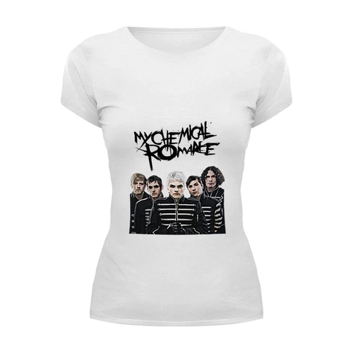 Заказать женскую футболку в Москве. Футболка базовая My Chemical Romance   от cherdantcev - готовые дизайны и нанесение принтов.