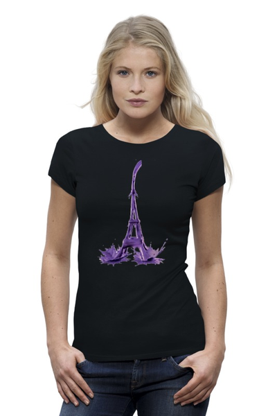 Заказать женскую футболку в Москве. Футболка базовая Paris Франция от veliar - готовые дизайны и нанесение принтов.